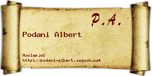 Podani Albert névjegykártya