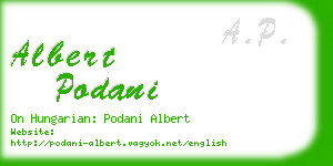 albert podani business card